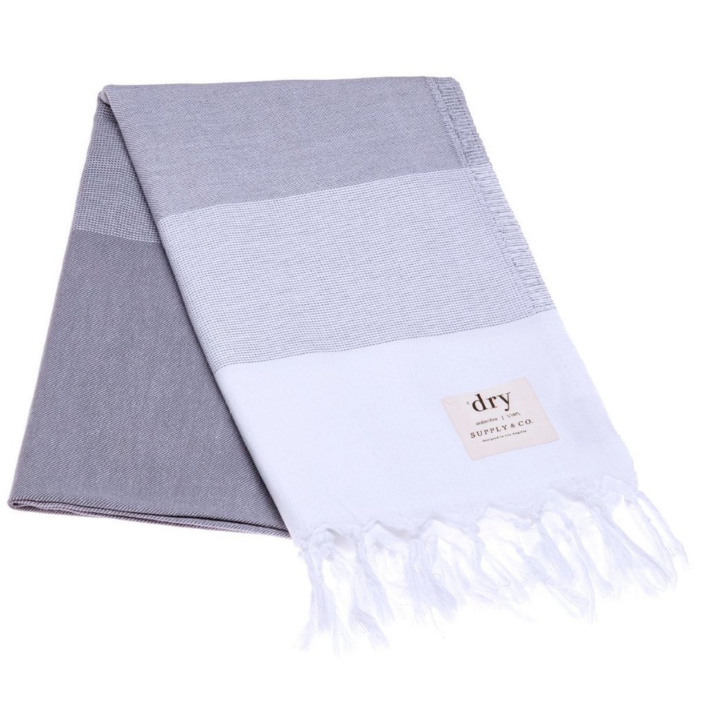 Indigo Blue & White “Ombre” Cotton Turkish Towel/Throw Blanket